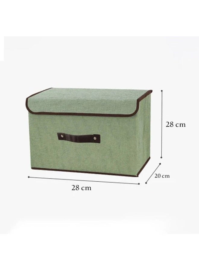 SNH Set of 02 Foldable Storage Organizer Box with Lid – Multipurpose Fabric Storage Basket - Image 3